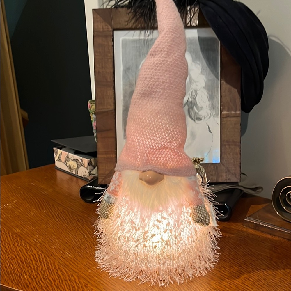 10” gnome blush color, lights up